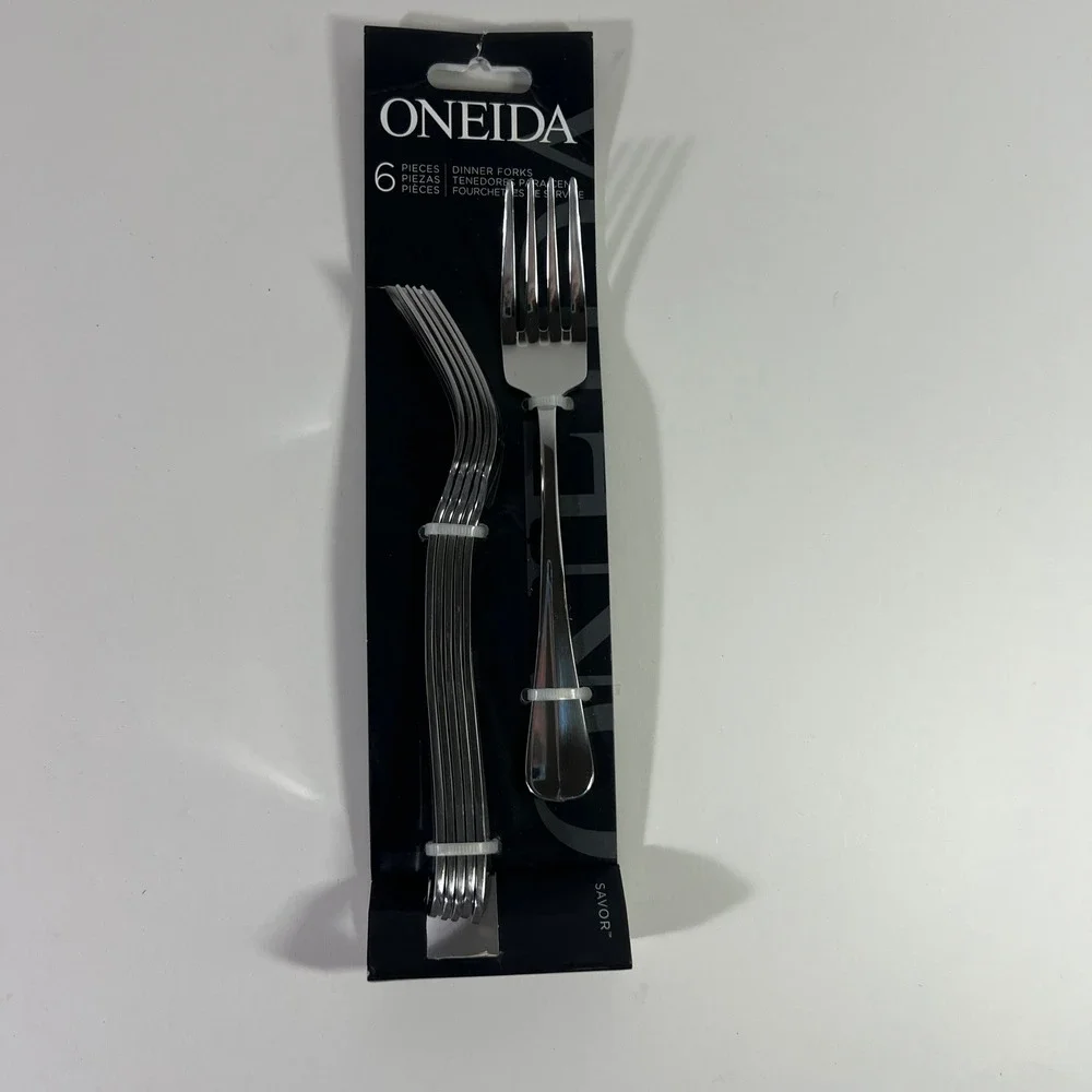 Oneida Savor‎ Dinner Forks 6 Piece Set Stainless Steel Mirror Finish New